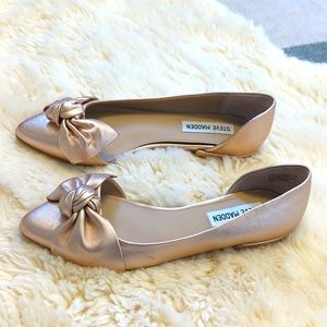 Steve Madden Rose Gold Bow Flats